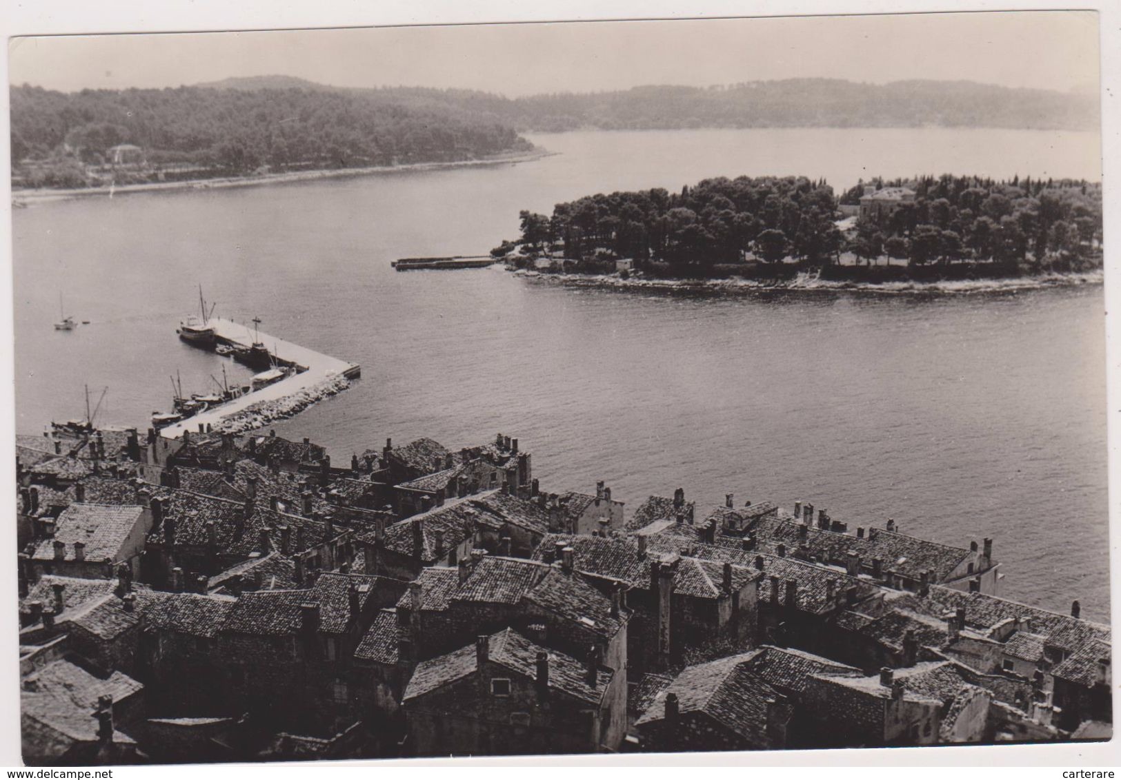 Carte Photo Rare,croatie,croatia,croazia,kroatien,comintat Istrie,ex Ile,reliée Au Continent En 1763,maisons Vieilles - Croatie