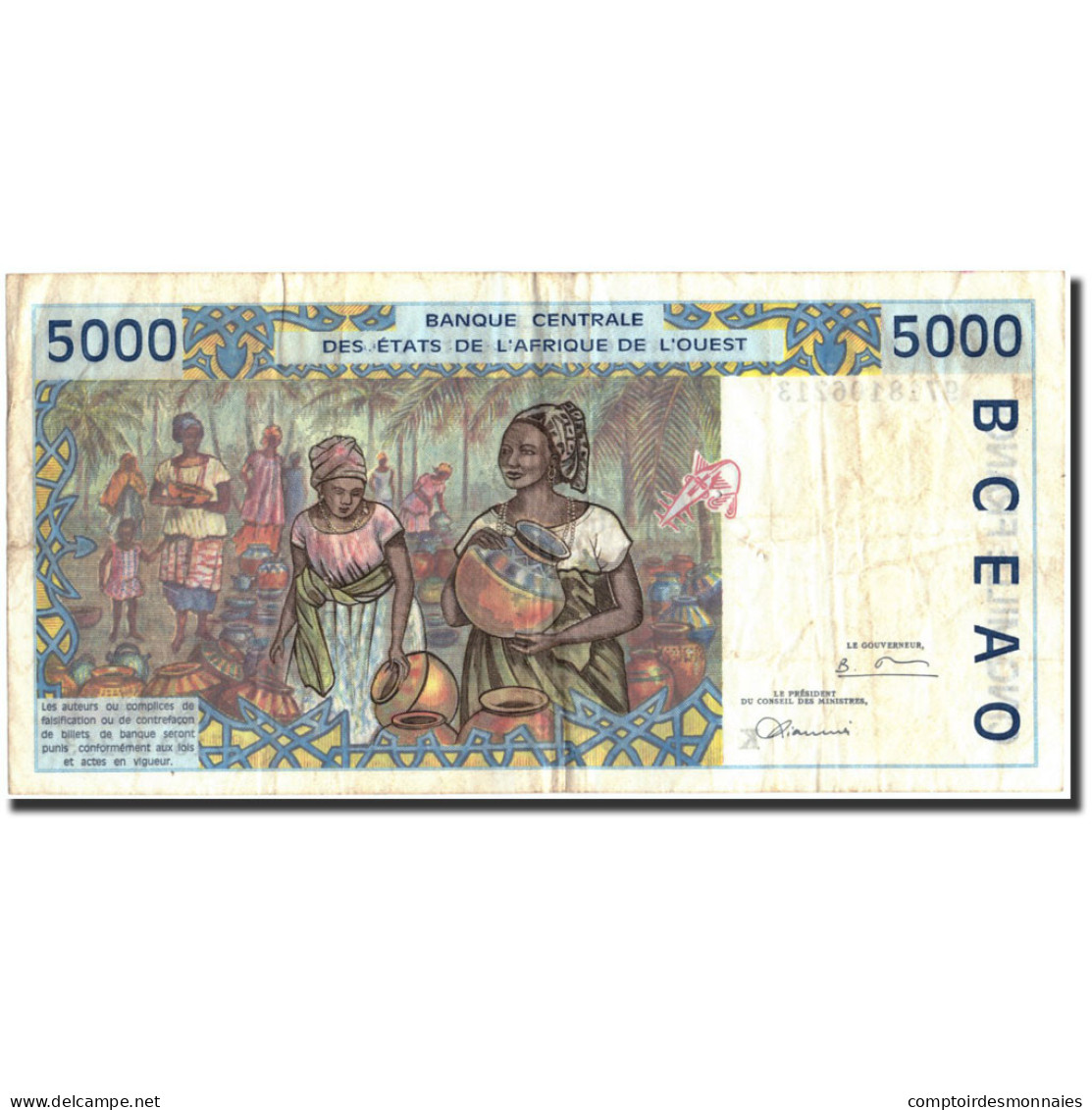 Billet, West African States, 5000 Francs, 1997, 1997, KM:713Kf, TB+ - West-Afrikaanse Staten