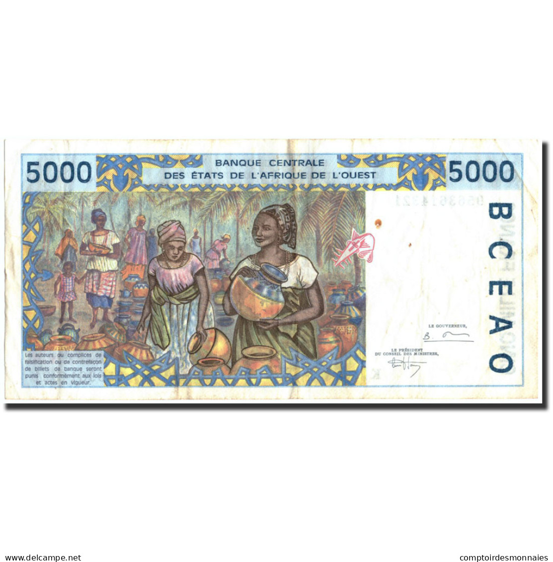 Billet, West African States, 5000 Francs, 1995, 1995, KM:713Kd, TB+ - Westafrikanischer Staaten