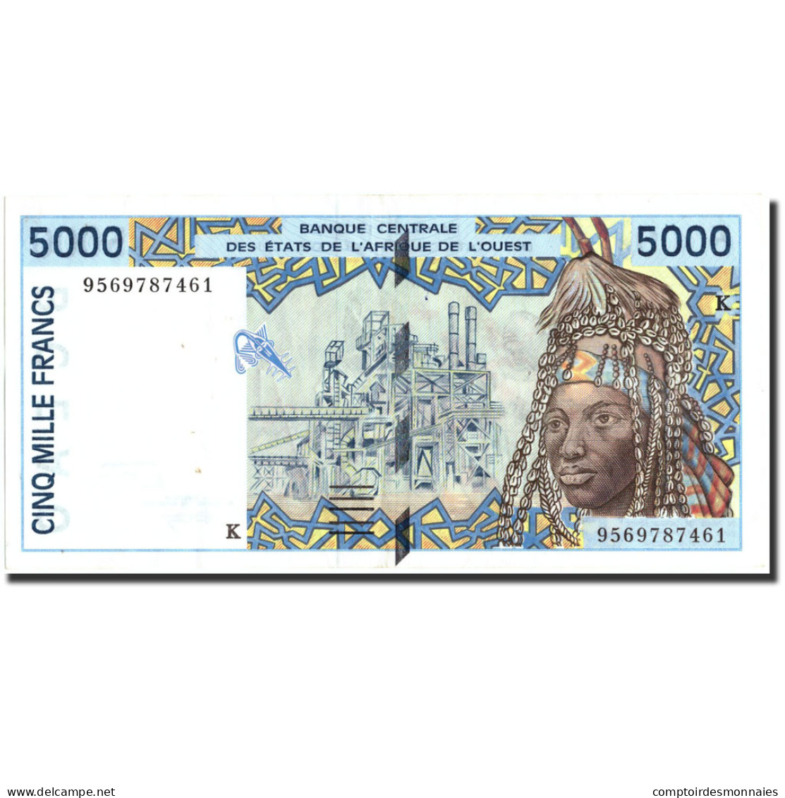 Billet, West African States, 5000 Francs, 1995, 1995, KM:713Kd, TTB+ - West-Afrikaanse Staten