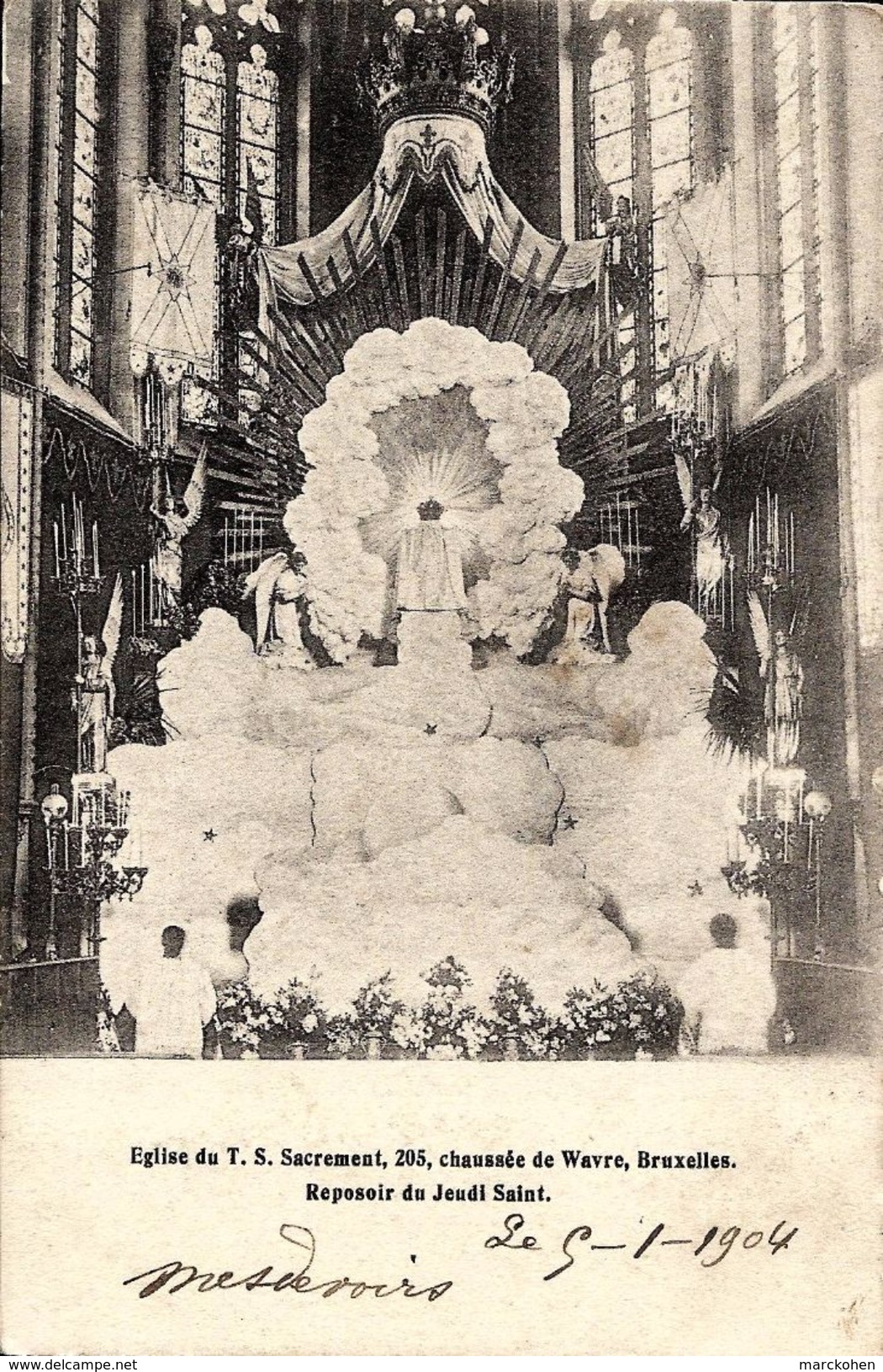 BRUXELLES (1040) - Religion : Eglise Du T.S. Sacrement, 205 Chaussée De WAVRE - Reposoir Du Jeudi Saint. CPA Précurseurs - Etterbeek