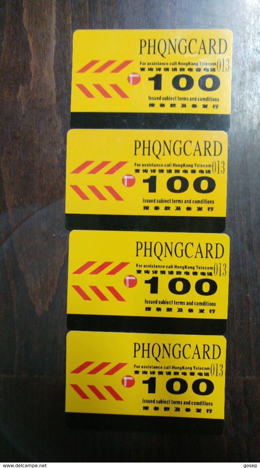 Hong Kong-issued Subiect Terms And Comdotions-(4cards)-($100)+3 Card Prepiad Free - Hong Kong