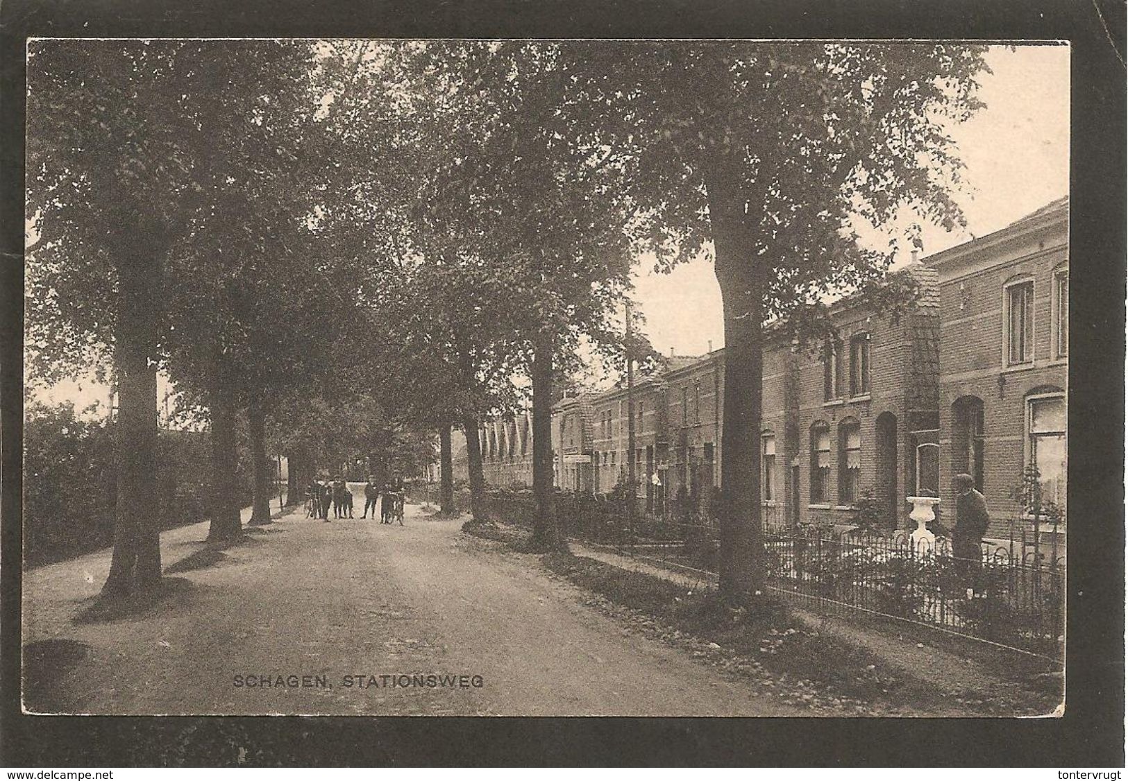 Schagen.Stationsweg.Blokstempel Helder-Amsterdam B - Schagen