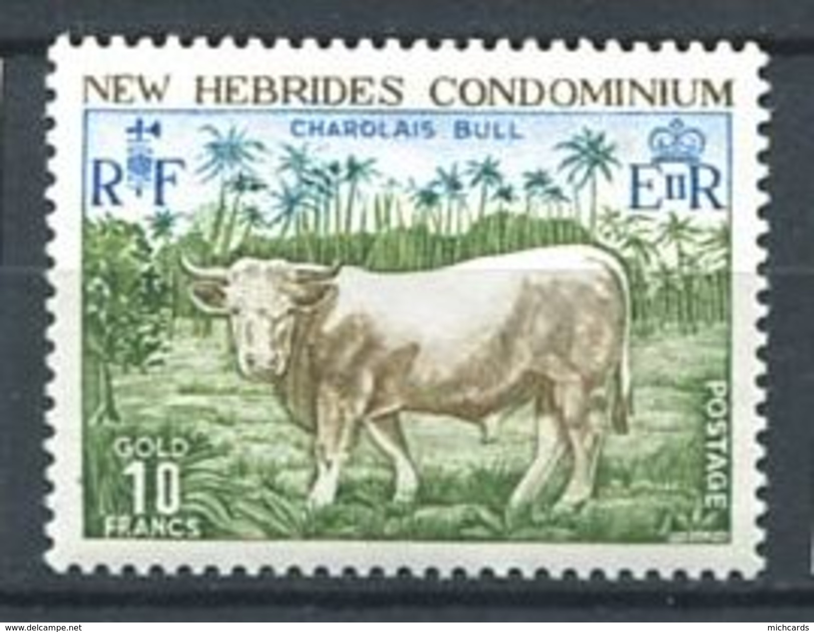 206 NEW HEBRIDES 1975 - Yvert 409 - Bovin Taureau - Neuf ** (MNH) Sans Trace De Charniere - Unused Stamps