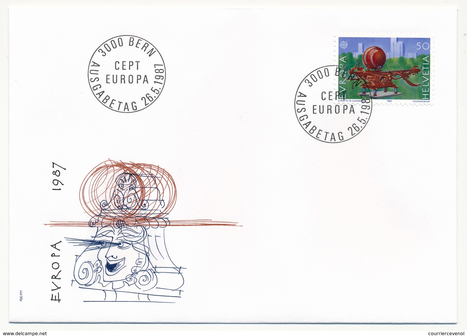 SUISSE - 3 Enveloppes FDC - CEPT EUROPA 1987 - BERN - 26/05/1987 - FDC