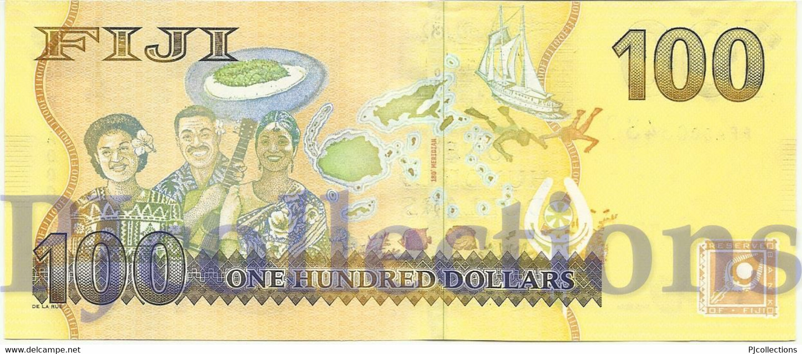 FIJI 100 DOLLARS 2013 PICK 119a UNC LOW & GOOD SERIAL NUMBER "FFA0003433" - Fiji