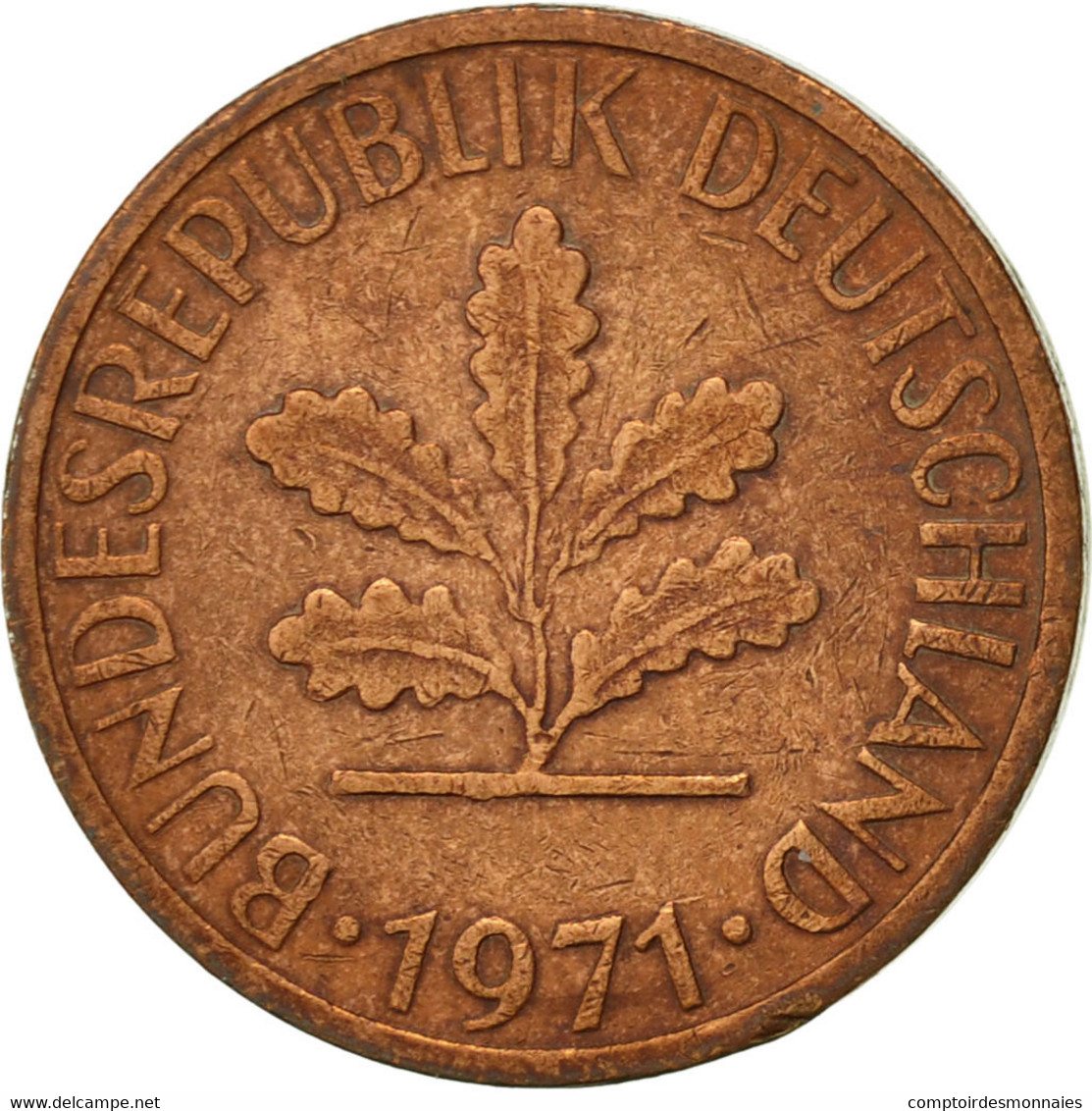 Monnaie, République Fédérale Allemande, Pfennig, 1971, Stuttgart, TTB, Copper - 1 Pfennig