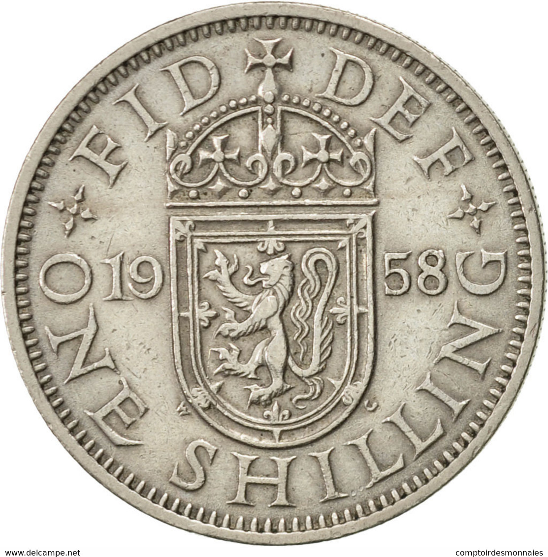 Monnaie, Grande-Bretagne, Elizabeth II, Shilling, 1958, TTB+, Copper-nickel - I. 1 Shilling