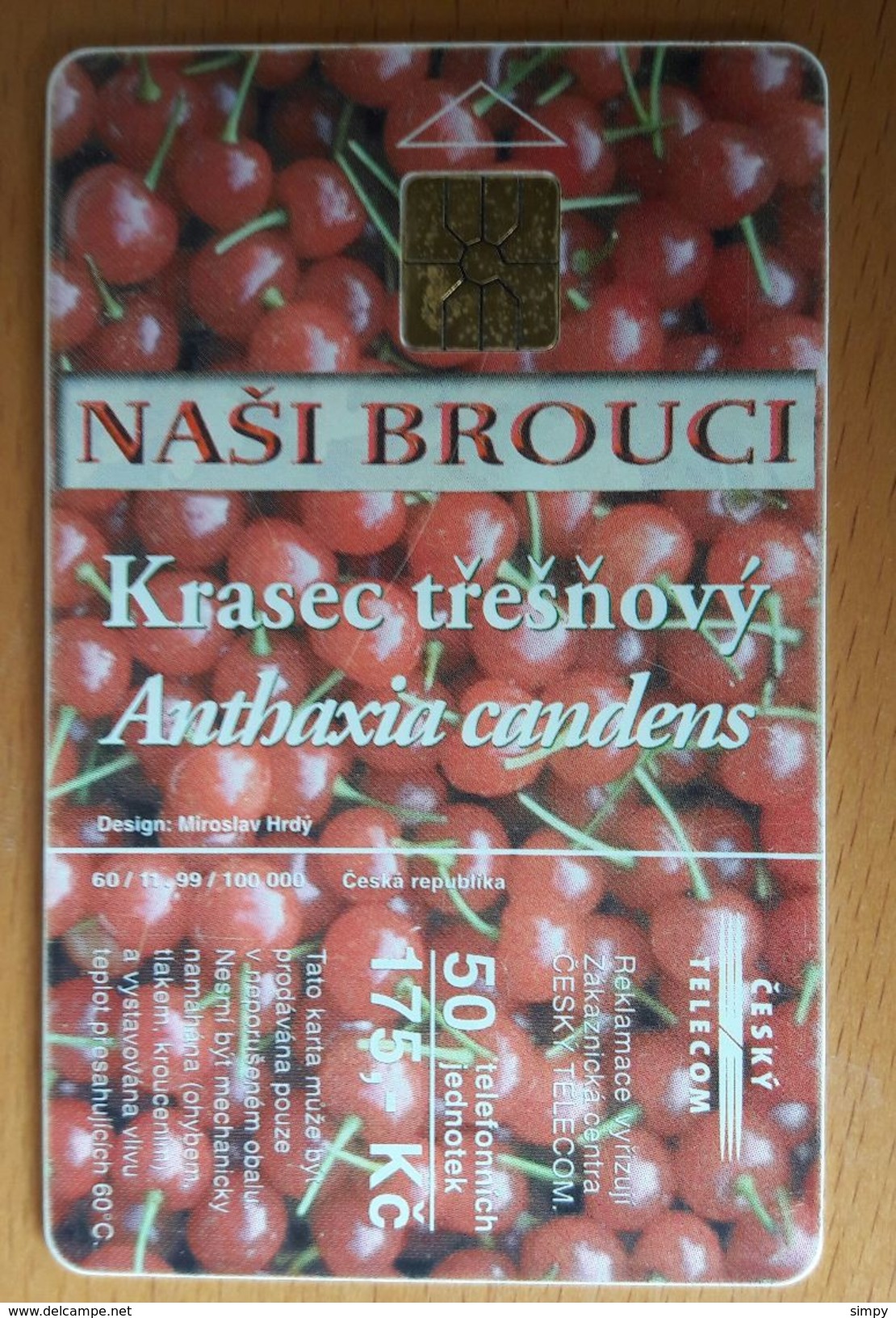 Czech Republic Phonecard With Chip Bugs Insects Cherry - Coccinelles