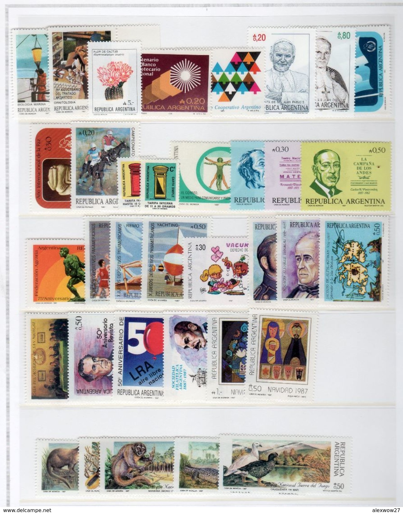 Argentina 1987 -- Annata Completa /Years Complete -- **MNH /VF - Full Years