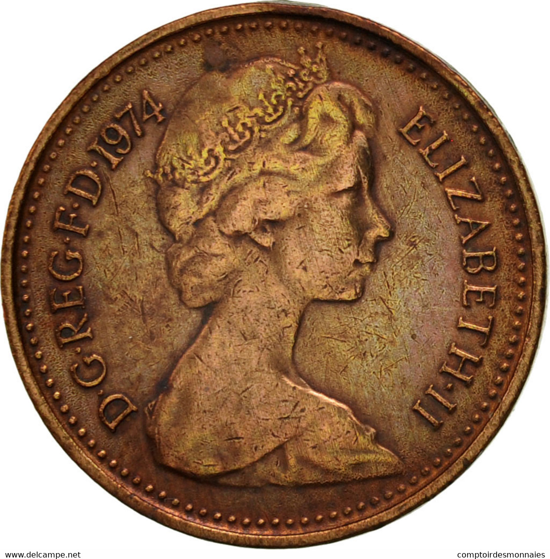 Monnaie, Grande-Bretagne, Elizabeth II, 1/2 New Penny, 1974, TTB, Bronze, KM:914 - 1/2 Penny & 1/2 New Penny