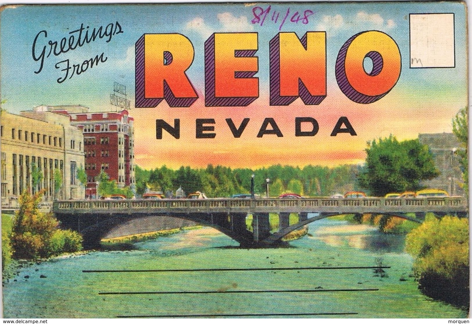 25311. Paquete Postales, Souvenir Folder Greetings  RENO (Nevada) 1948 - Reno