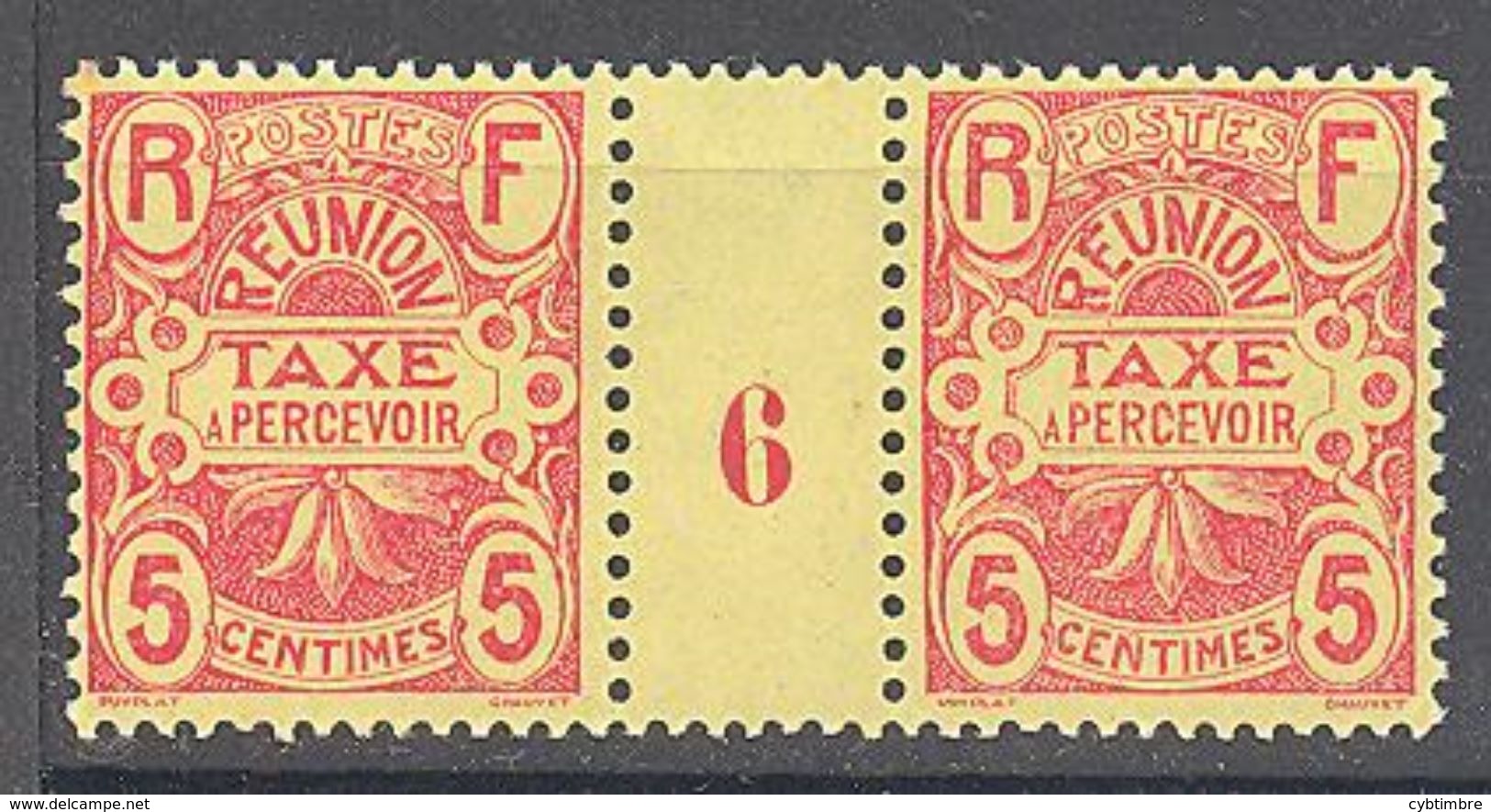 Reunion: Yvert Taxe N° 6**; MNH: Millésime 6 Cote 16&euro; - Segnatasse