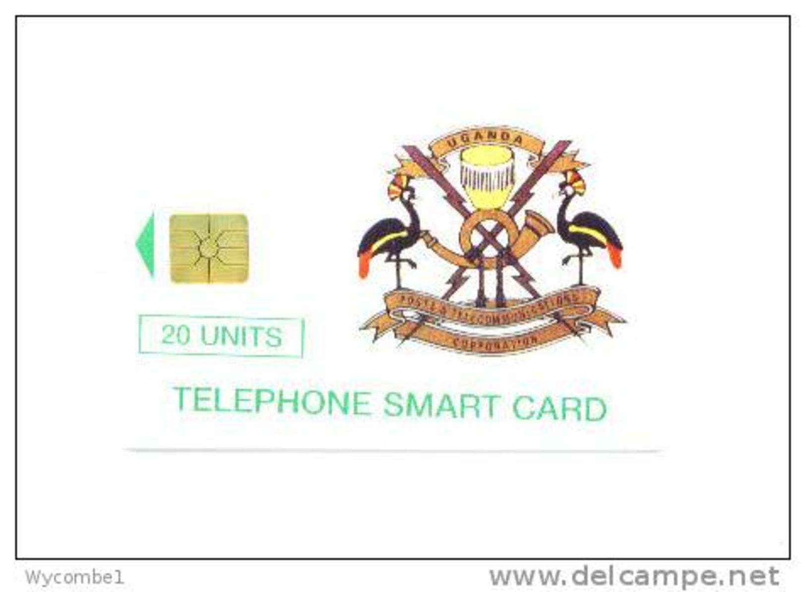 UGANDA  - Chip Phonecard/Coat Of Arms 20 Units  Issue Number 30,000 - Ouganda