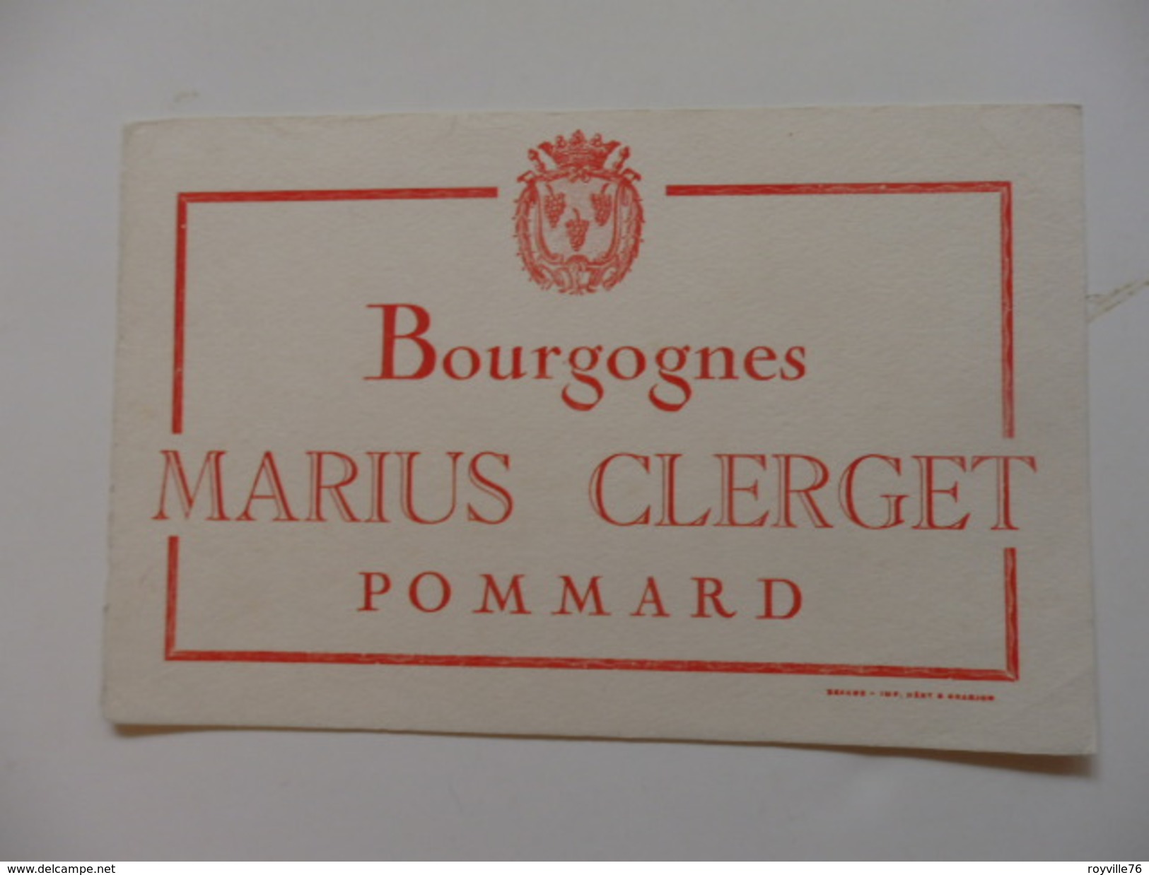 Buvard Des Bourgognes Marius Clerget à Pommard. - Farm