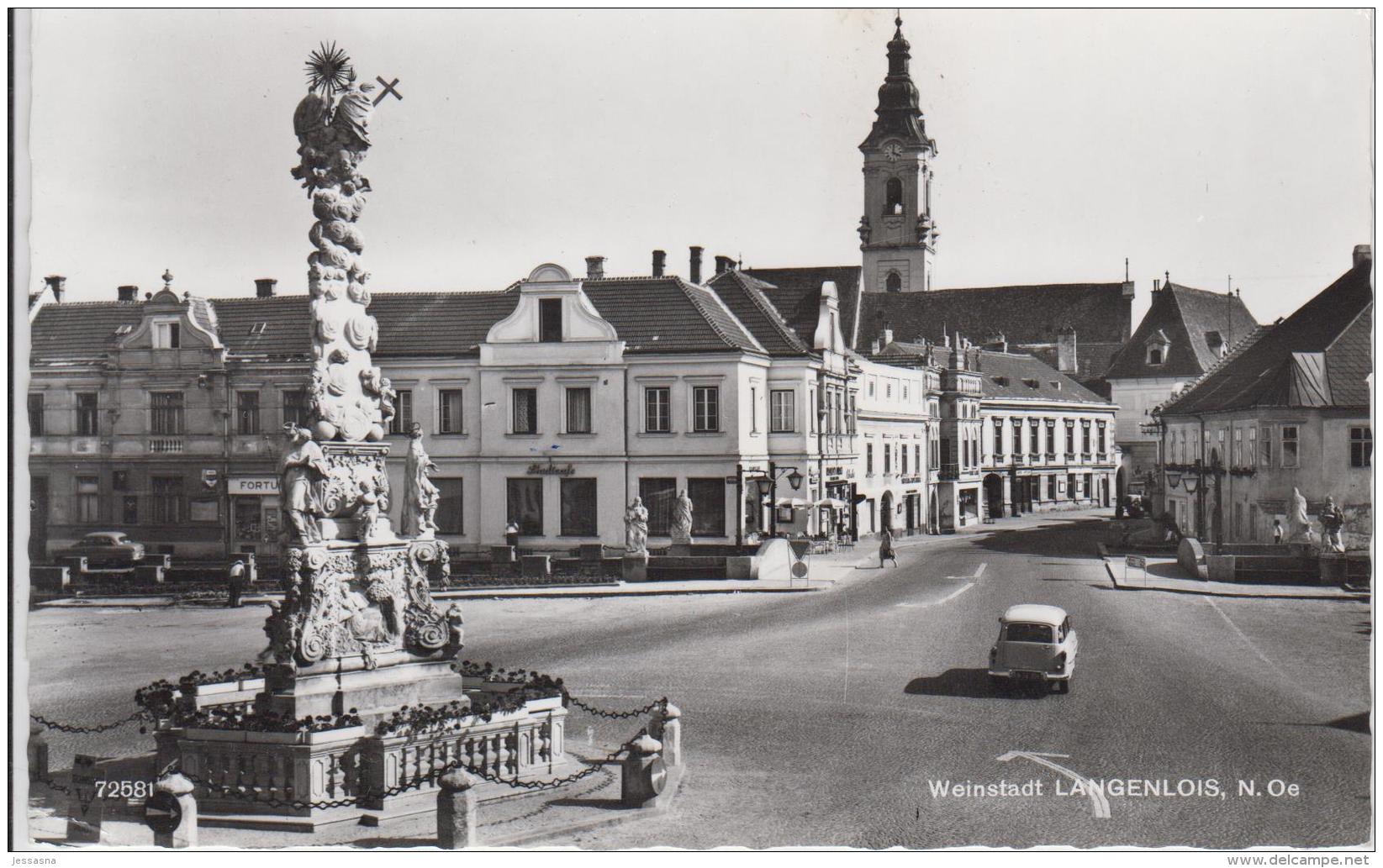 AK - LANGENLOIS - Straßenansicht Hauptplatz Mit Straßencafe 60er - Langenlois