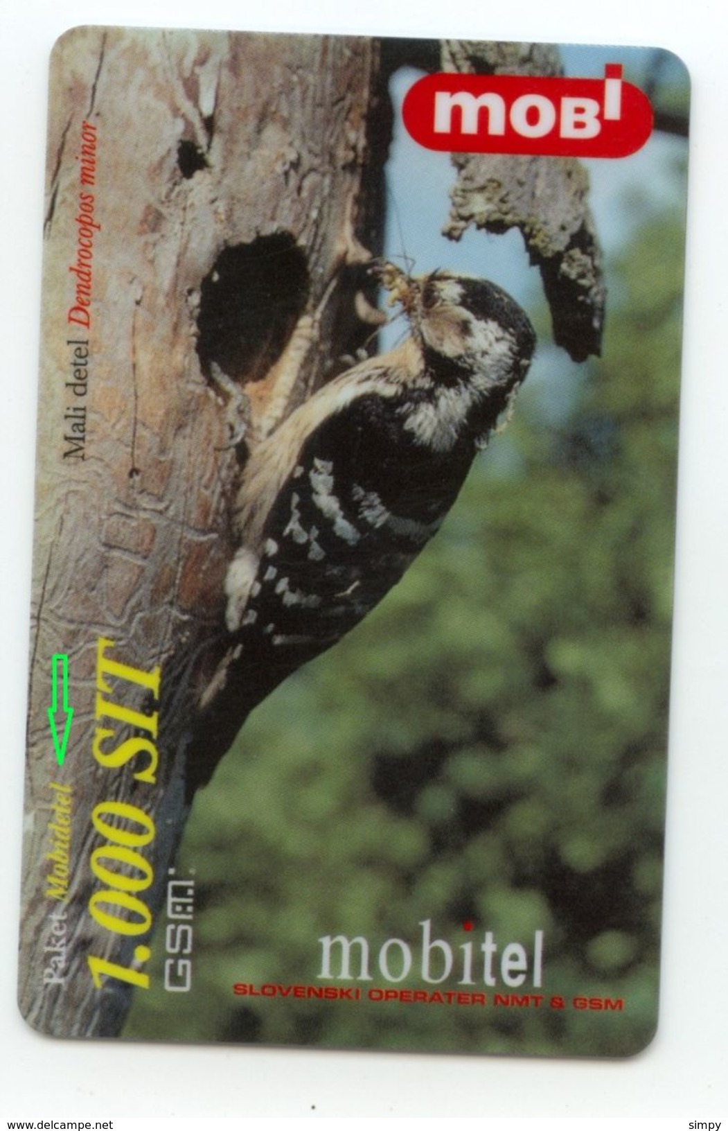 SLOVENIA Bird Lesser Spotted Woodpecker PAKET Mobidetel Prepaid Phoncard  31/12/2000 - Songbirds & Tree Dwellers