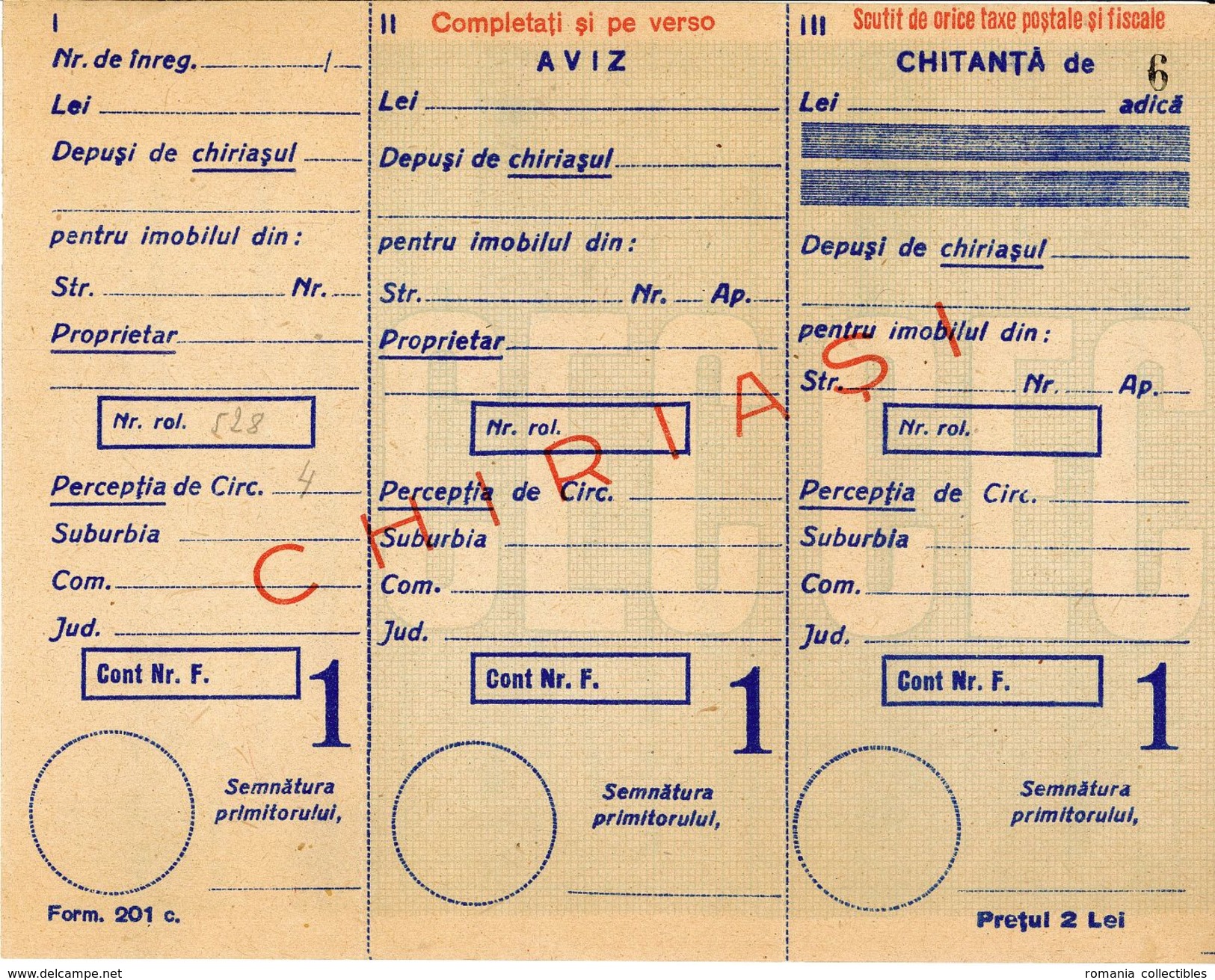 Romania, 1940's, Vintage Bank Cheque / Receipt, CEC - Kingdom Period - Chèques & Chèques De Voyage
