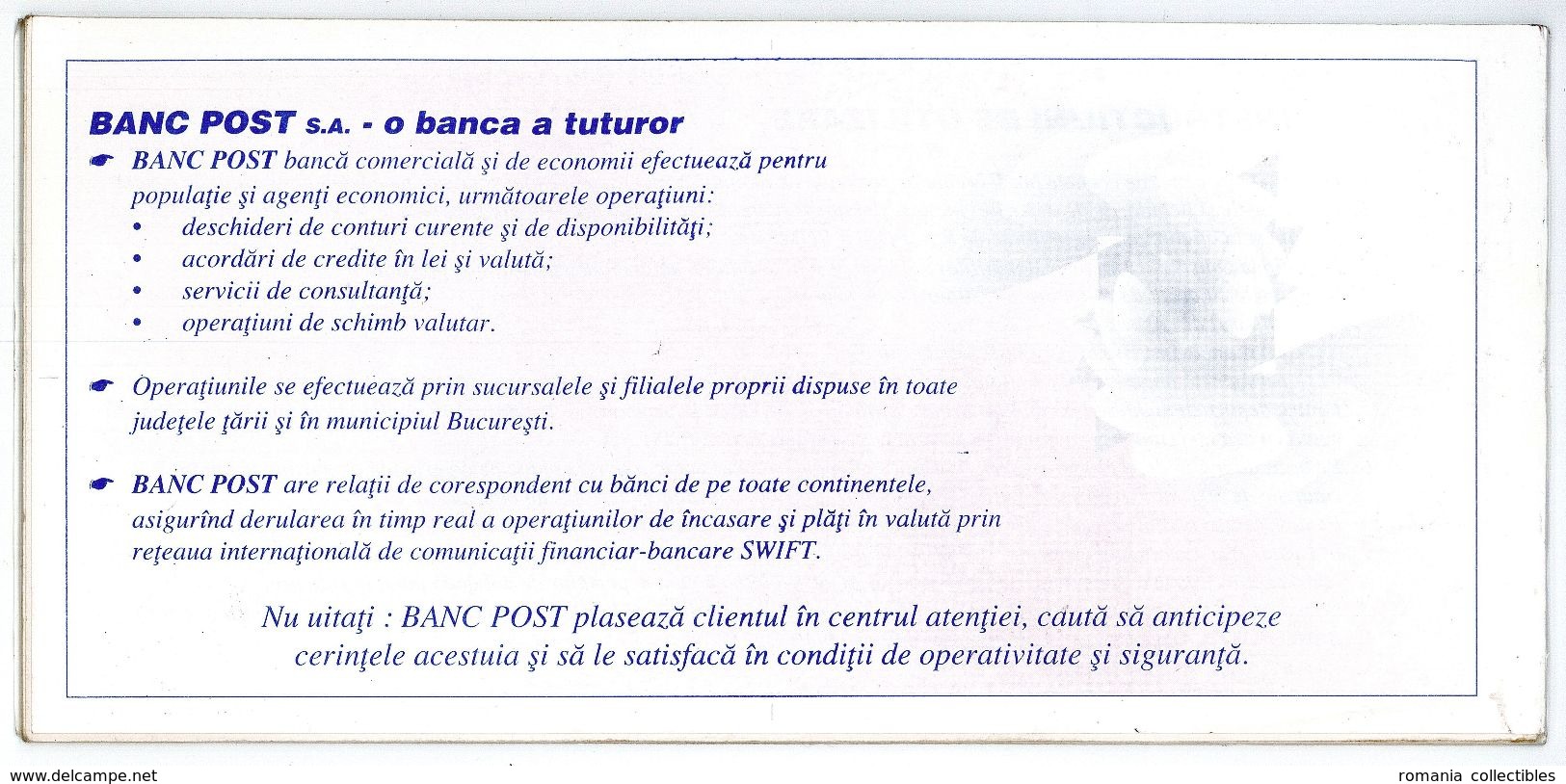 Romania, 1997, Vintage Bank Checkbook / Term Savings Book - Banc Post - Chèques & Chèques De Voyage