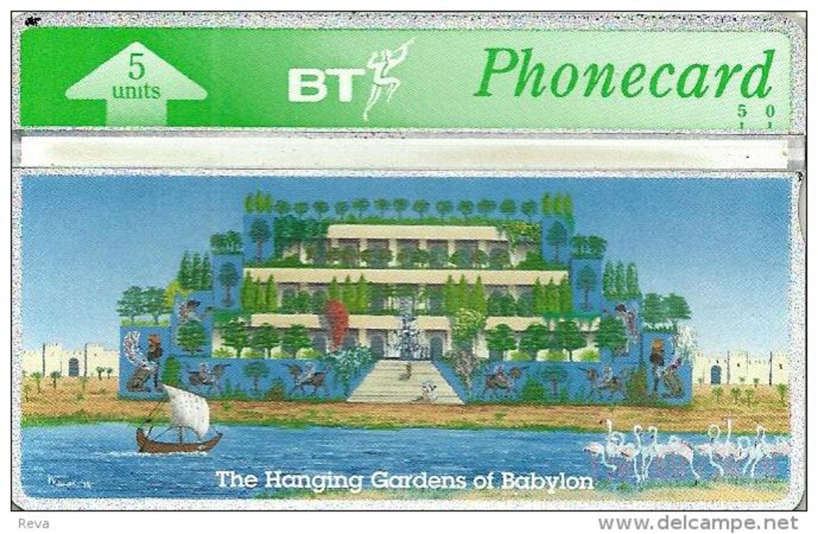 UK 5 UNITS  HANGING  GARDENS  OF  BABYLON  7TH  WONDERS OF ANCIENT WORLD L & G  MINT - BT Privé-uitgaven