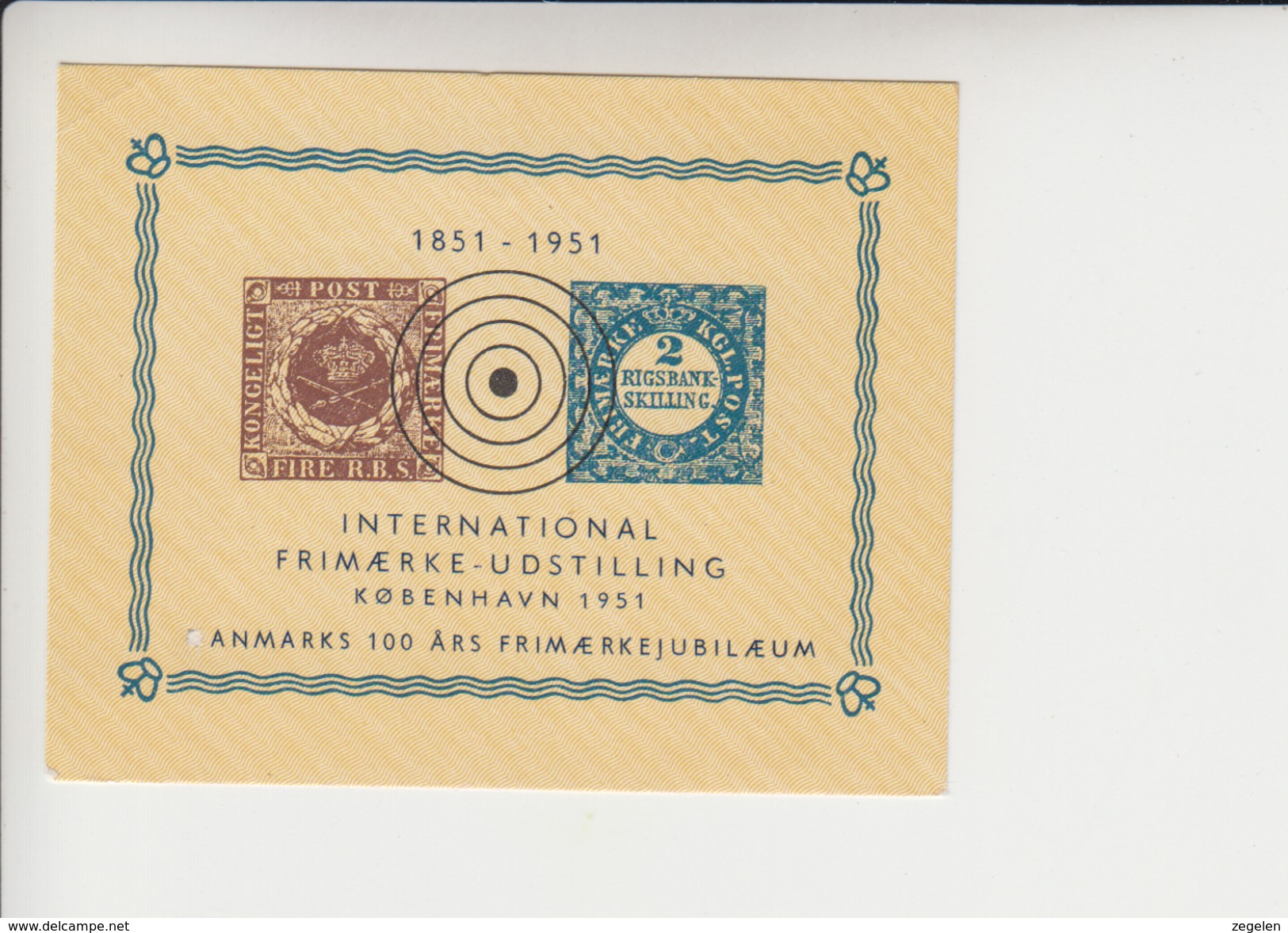 Denemarken Herdenkingsvelletje 1e Uitgifte Jaar 1951 - Blocs-feuillets