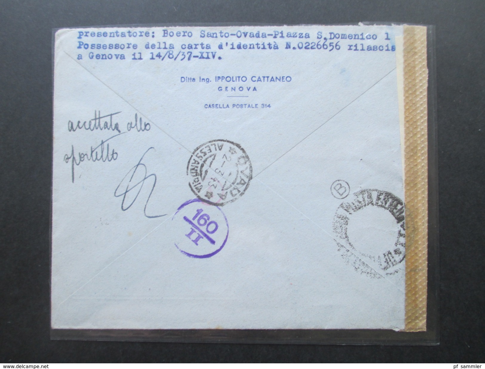 Italien 1943 Zensurpost Ovada Alessandrie - Augsburg. Mehrfachzensur OKW Viele Zensurstempel + Vermerk!