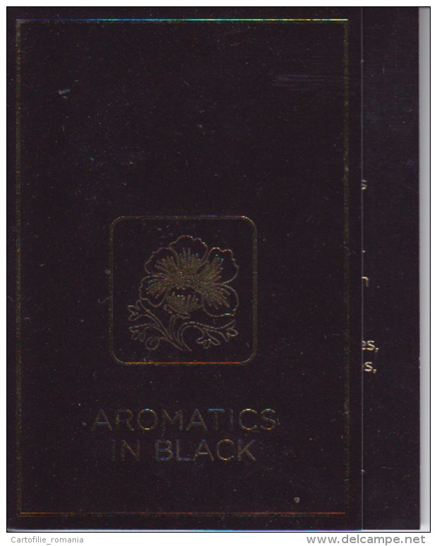 Perfume Card, Perfume Sample Empty Aromatics In Black London Made In Switzerland Size 88/60 Mm - Sin Clasificación