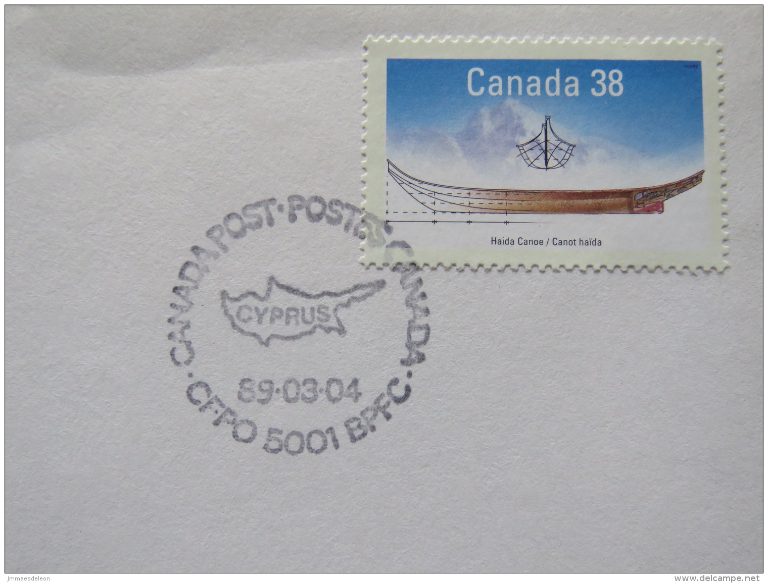 Canada 1989 Military Cover (Cyprus Conflict) From Cyprus (CFPO 5001) - Boat - Map - Briefe U. Dokumente