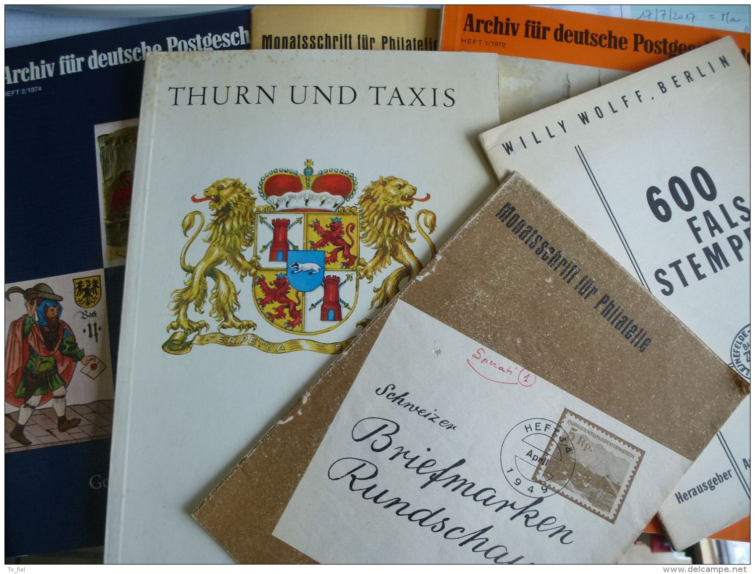 Lot Diverse Boeken En Tijdschriften - Filatelie En Postgeschiedenis