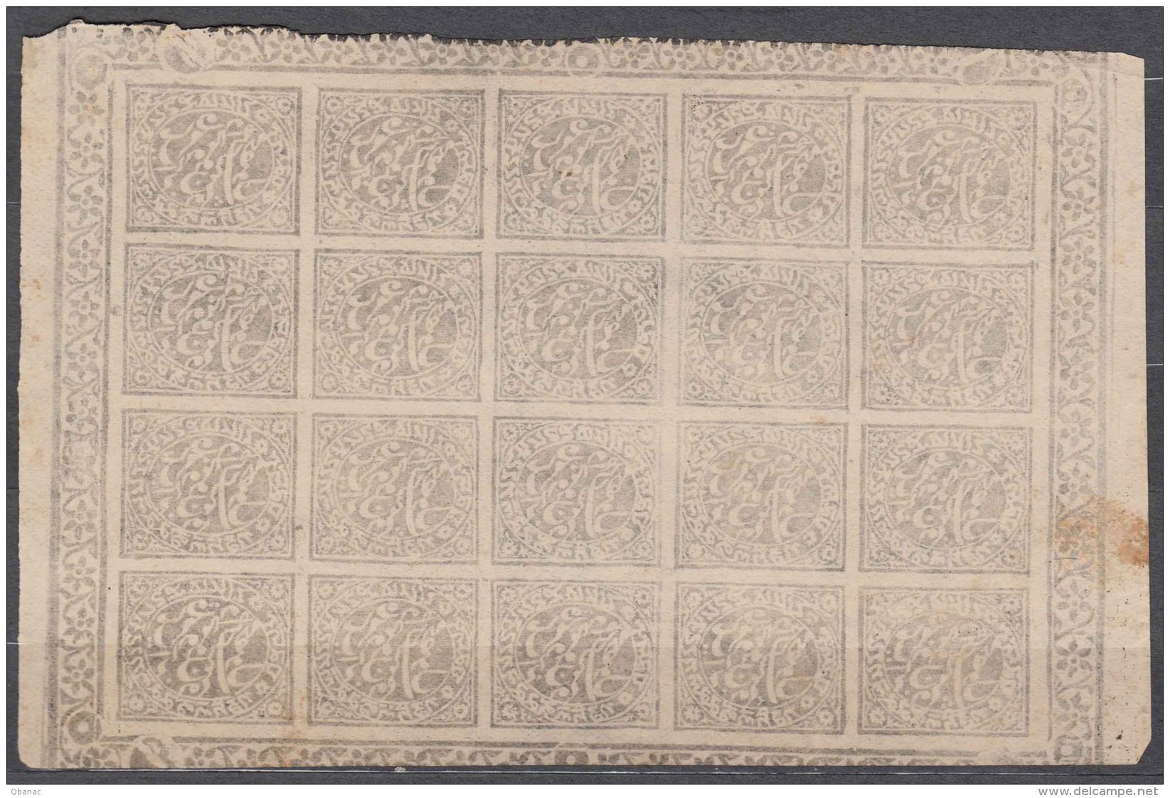 India States, Jammu And Kashmir, Complete Sheet With Margins - Jammu & Kashmir