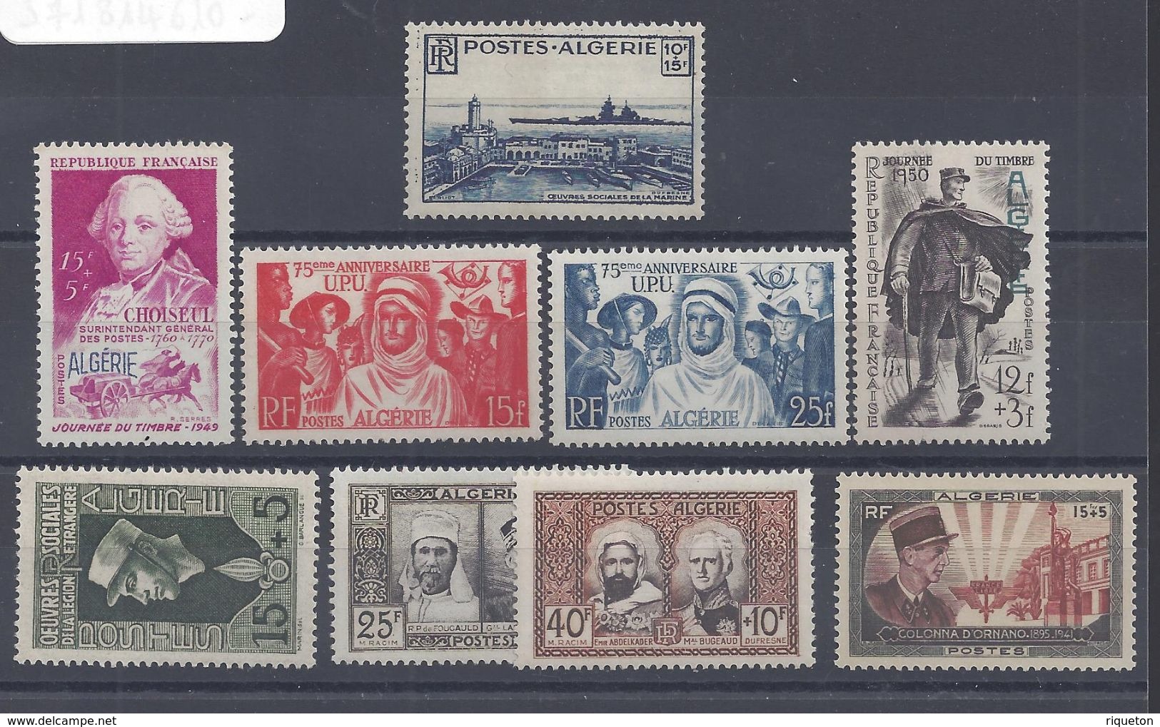 ALGERIE - 1949-1951 - Lot De 9 Timbres - Neufs Sans Charnières - XX - MNH - TB - - Collections, Lots & Séries