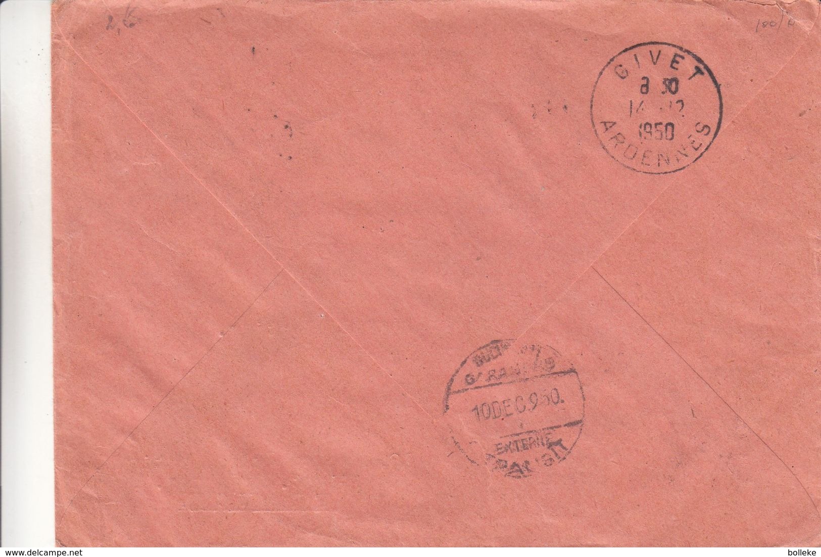 Roumanie -  Lettre Recom De 1950 - Oblit Bucaresti Grivita - Exp Vers Givet En France - - Covers & Documents