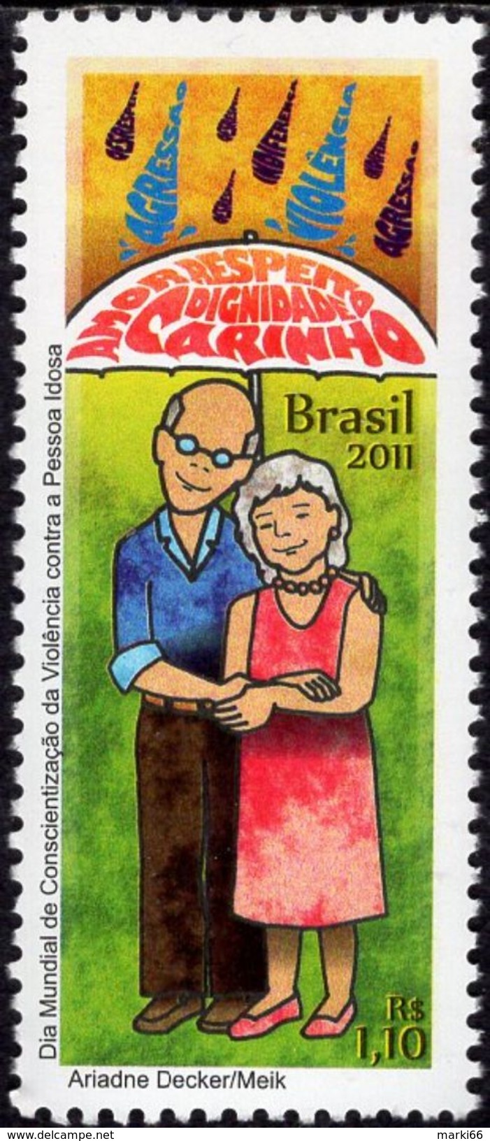 Brazil - 2011 - World Anti-Violence Day - Mint Stamp - Neufs