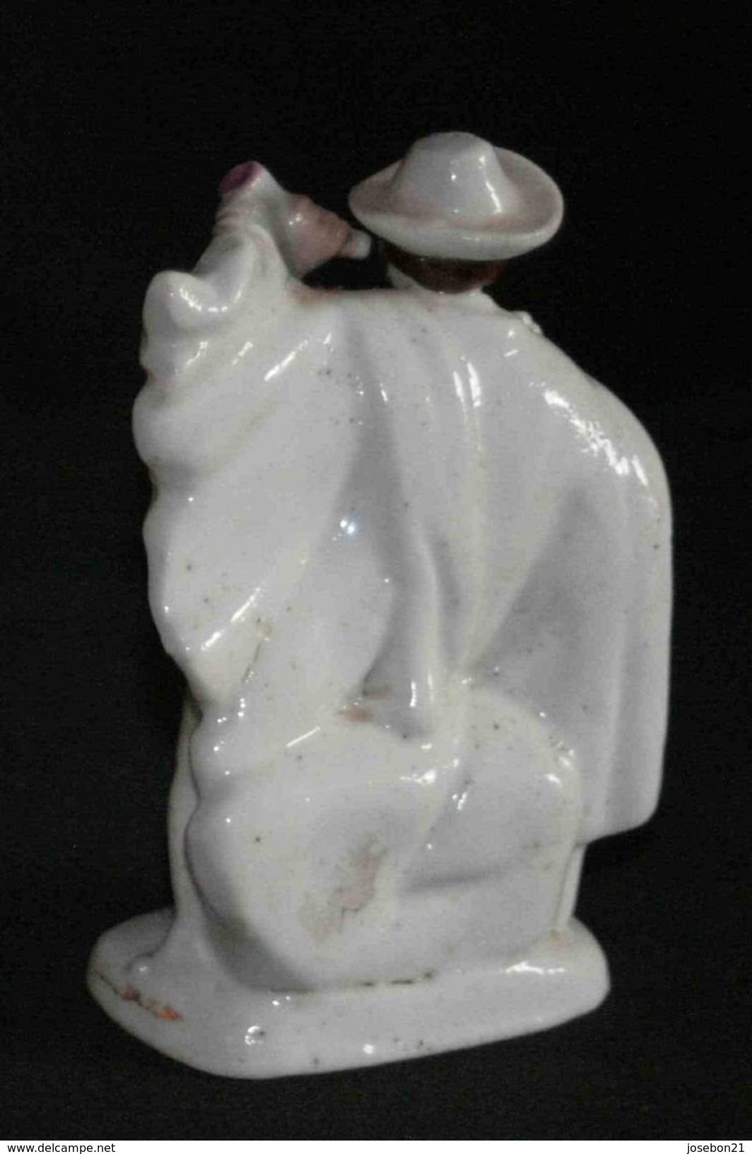 Ancien Encrier En Porcelaine De Vieux Paris Chasseur XIX ème - Encriers