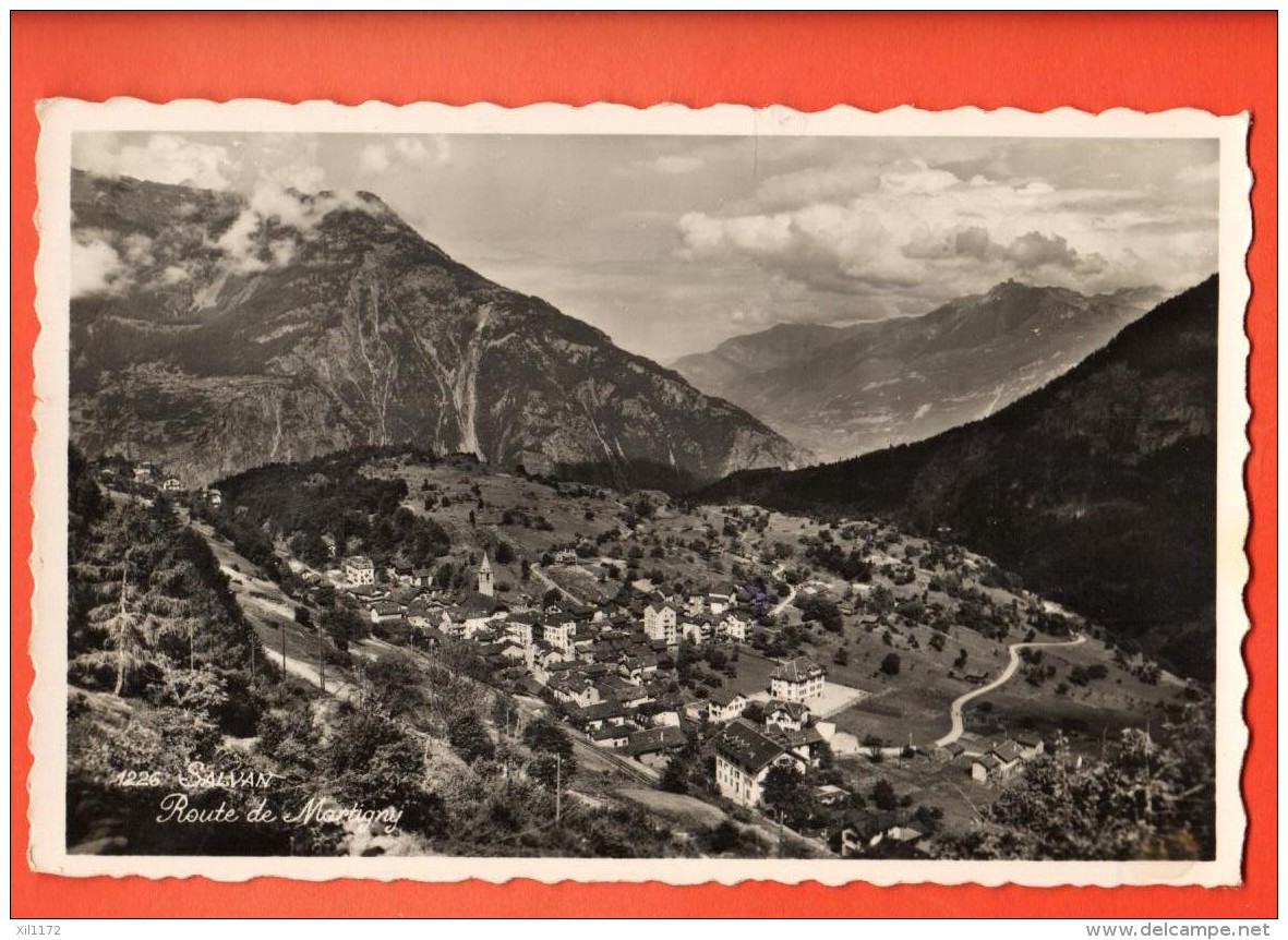 NEB-02 Salvan Route De Martigny. Cachet 1949 - Martigny