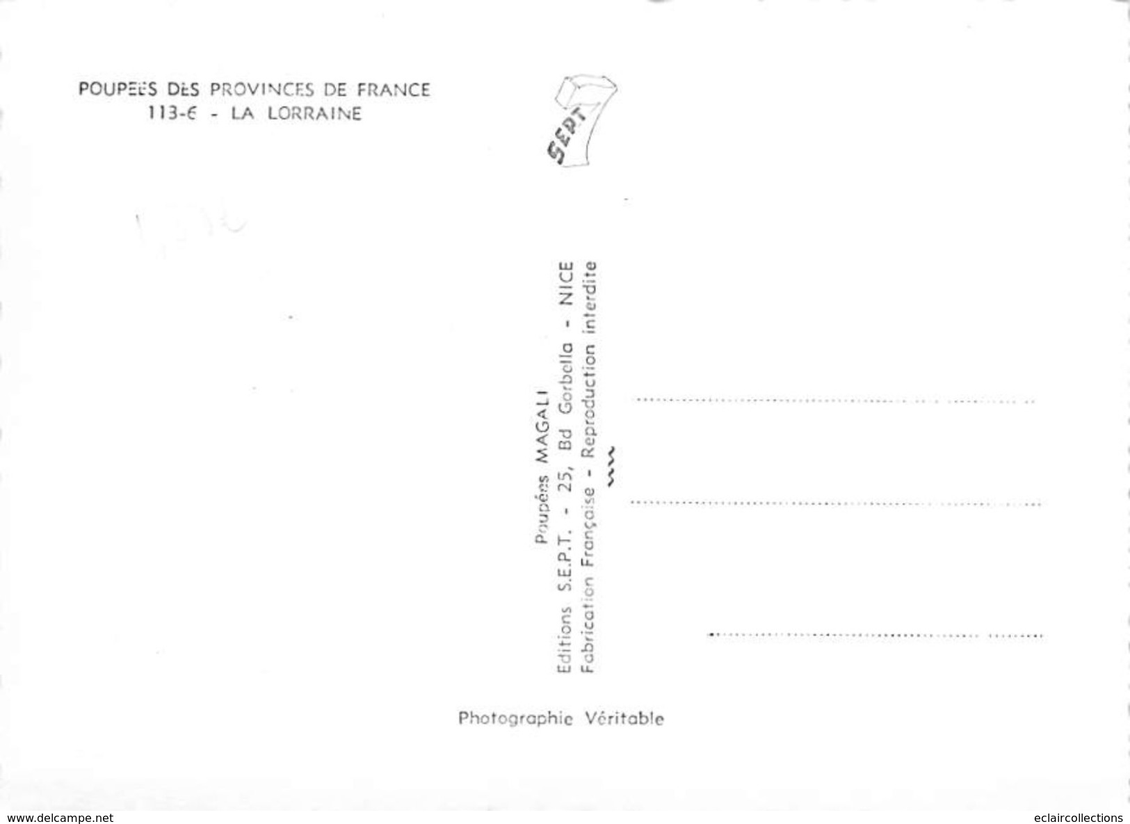 Thème: Poupées....1 lot de 15 Cartes  Poupées des province de France  Format 10 x15 toutes dos vierges   (voir scan)