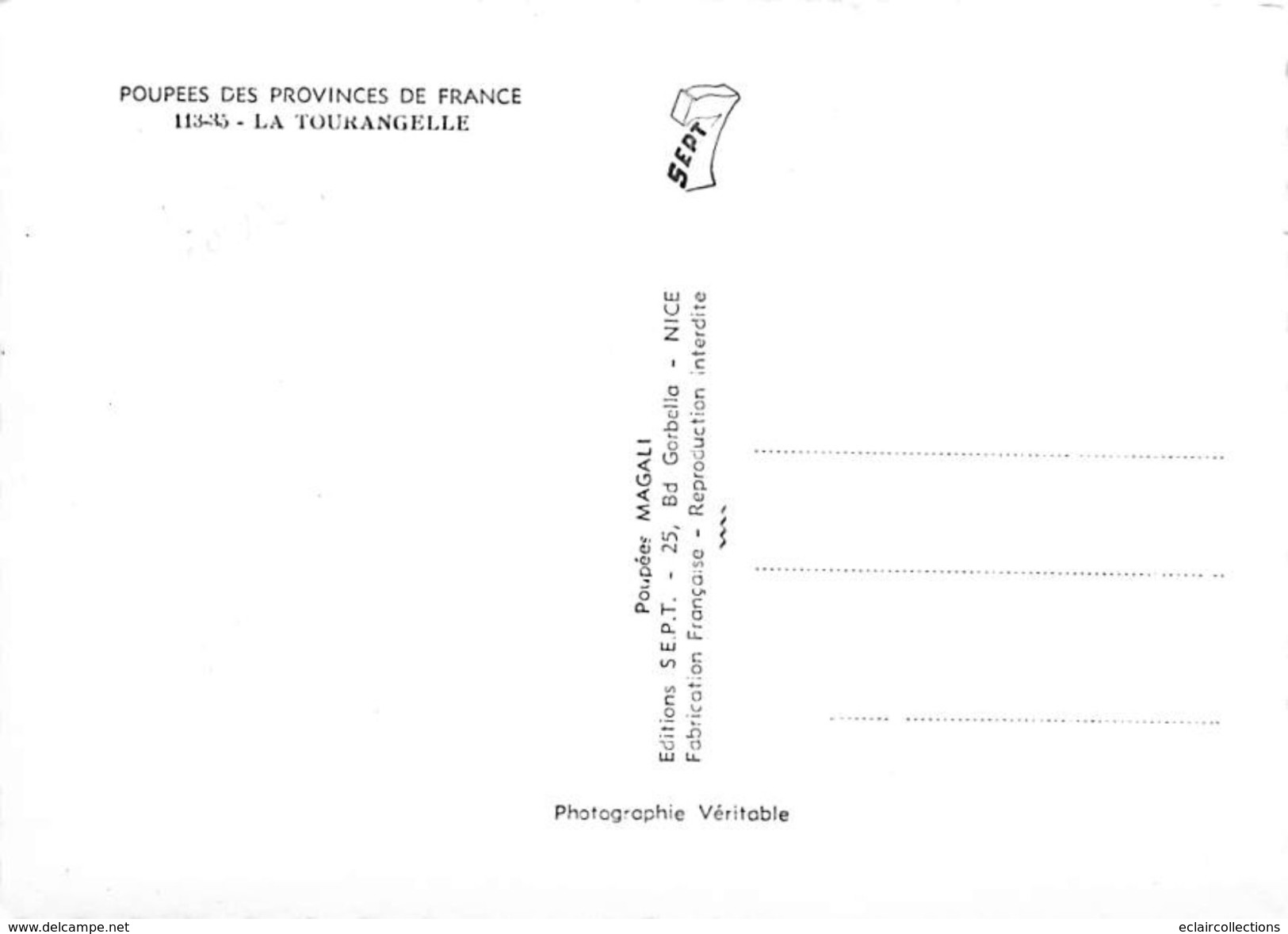 Thème: Poupées....1 lot de 15 Cartes  Poupées des province de France  Format 10 x15 toutes dos vierges   (voir scan)