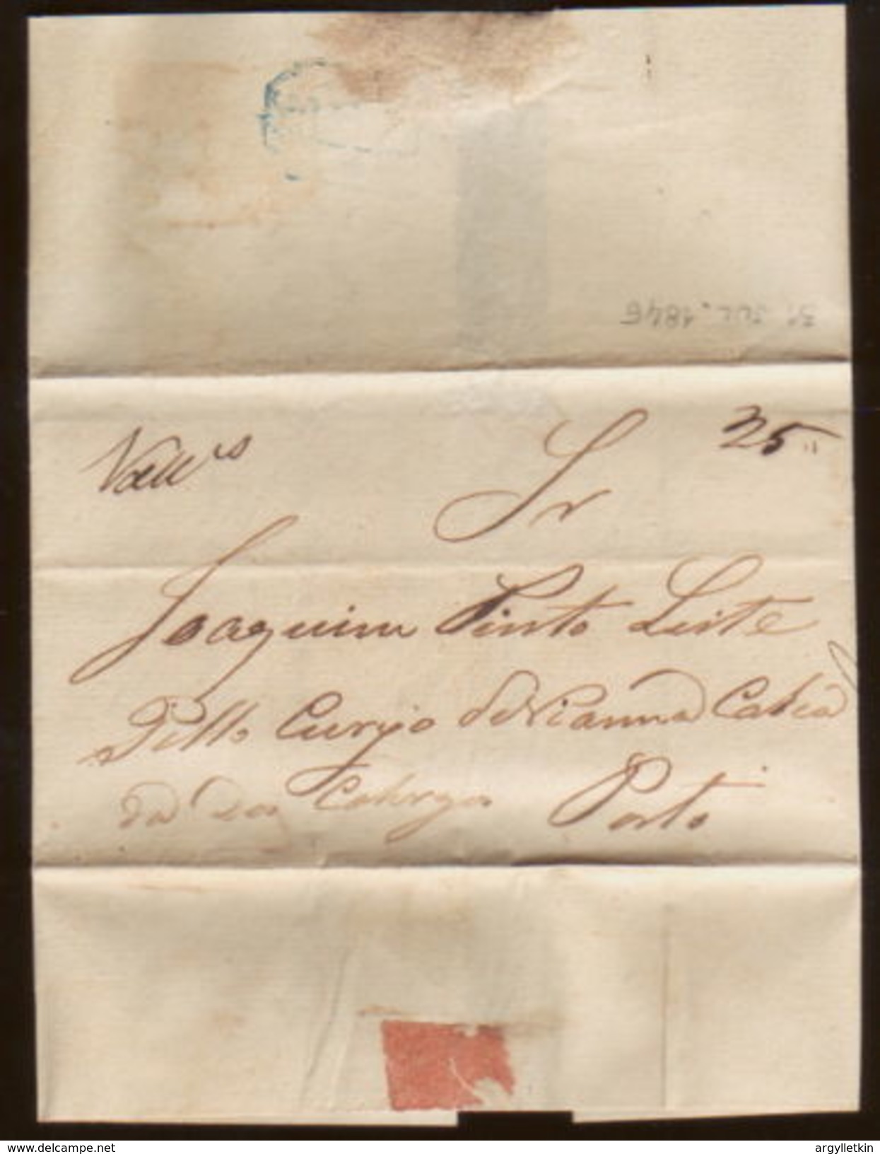 PORTUGAL - VALADARES, BRAZIL TO PORTO ENTIRE 1846 - ...-1853 Prefilatelia