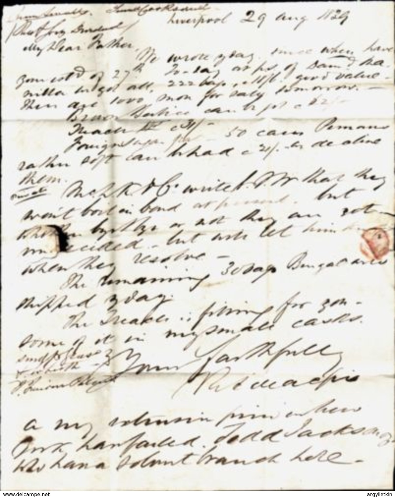 GREAT BRITAIN 1839 ENTIRE - LIVERPOOL TO EDINBURGH - ...-1840 Precursores