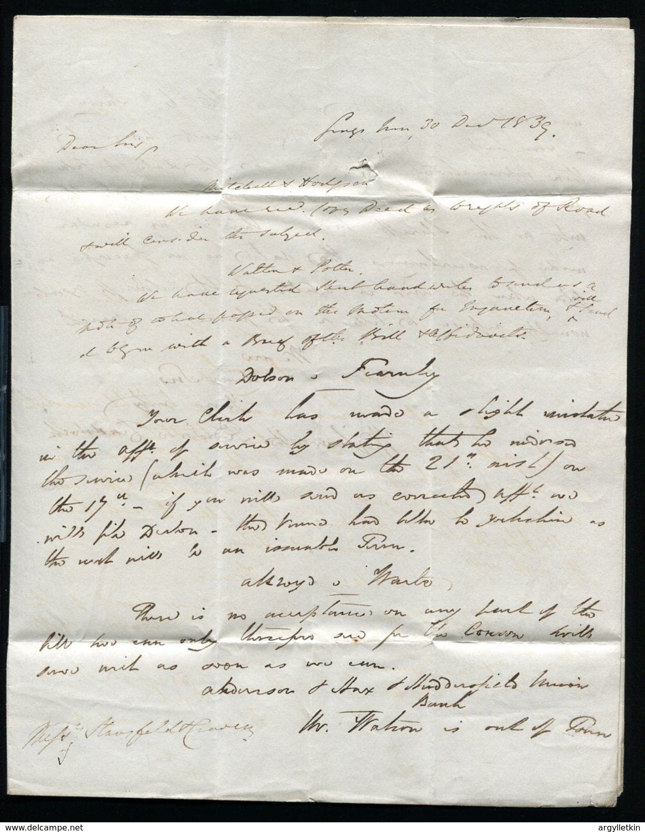 GB UNIFORM 4d POST GRAYS INN LONDON YORKSHIRE 1839 LEGAL - ...-1840 Vorläufer