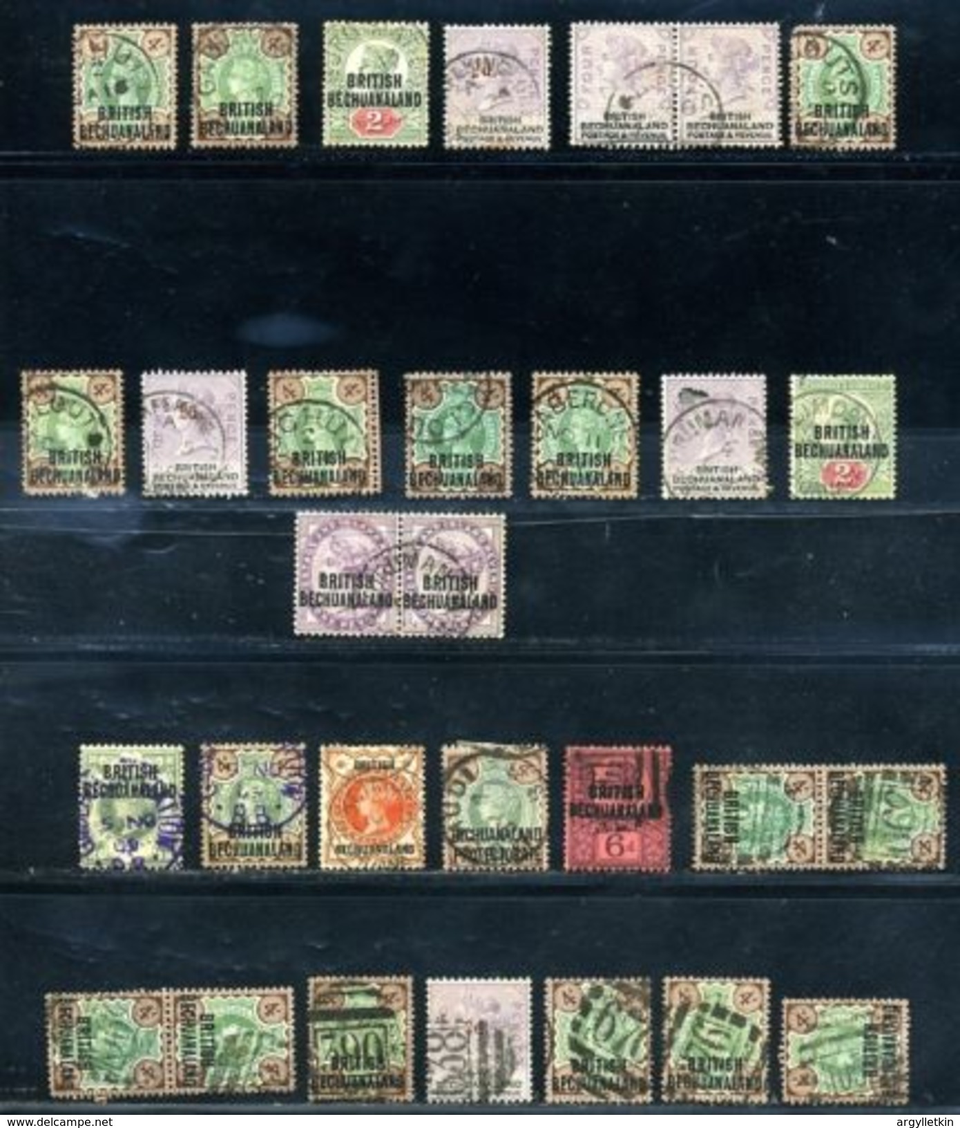 BRITISH BECHUANALAND SUPERB POSTMARK LOT QV - 1885-1964 Bechuanaland Protectorate