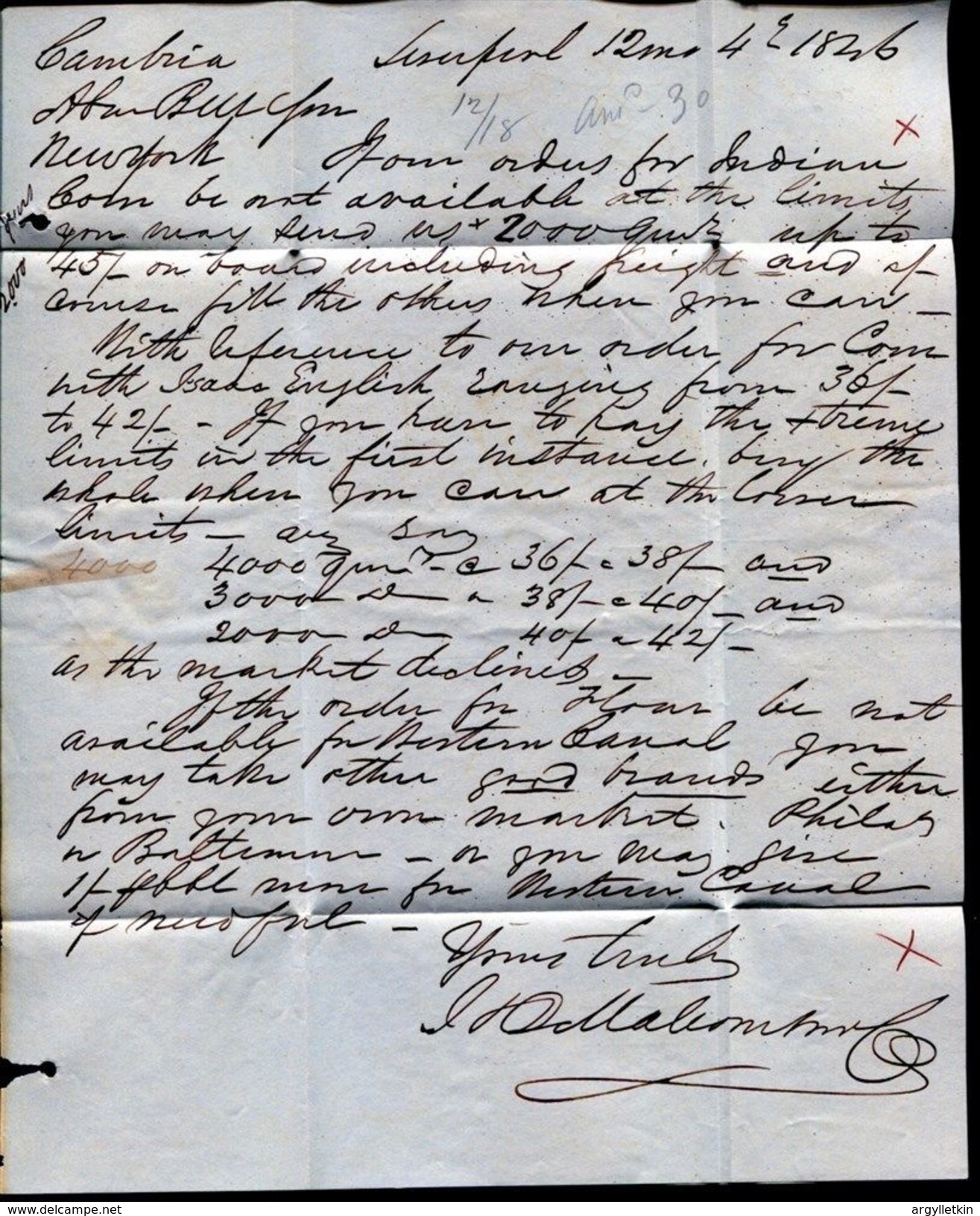 GREAT BRITAIN TRANSATLANTIC STEAMER MARITIME UNITED STATES INDIAN CORN 1846 - ...-1840 Precursori
