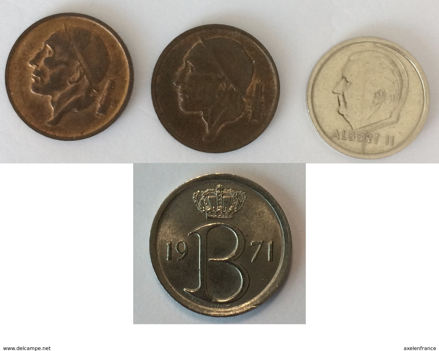 Belgique 1 Franc 1994 - Belgique 50 Centimes 1959 - Belgie 50 Centimes 1964 - Belgique 25 Centimes 1971 - Non Classificati