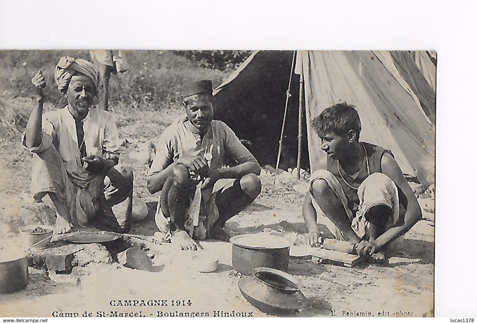 13 / MARSEILLE / CAMPAGNE 1914 / CAMP DE SAINT MARCEL / BOULANGERS HINDOUX - Saint Marcel, La Barasse, Saintt Menet