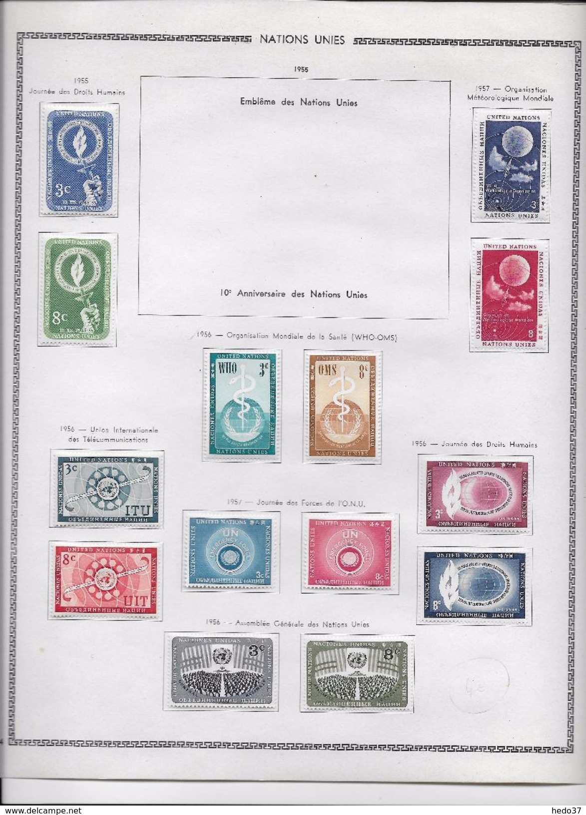 Nations Unies - Collection Vendue Page Par Page - Neufs * Avec Charnière - TB - Collections, Lots & Series