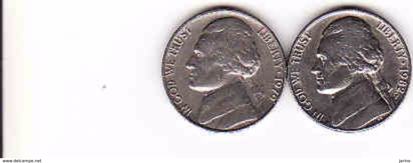2 X USA 5 Cents 1979 + 1982 P - 1938-…: Jefferson
