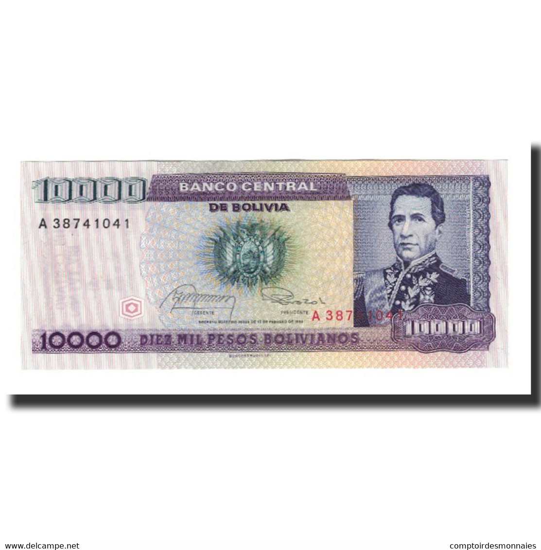 Billet, Bolivie, 1 Centavo On 10,000 Pesos Bolivianos, Undated (1987), KM:195 - Bolivia
