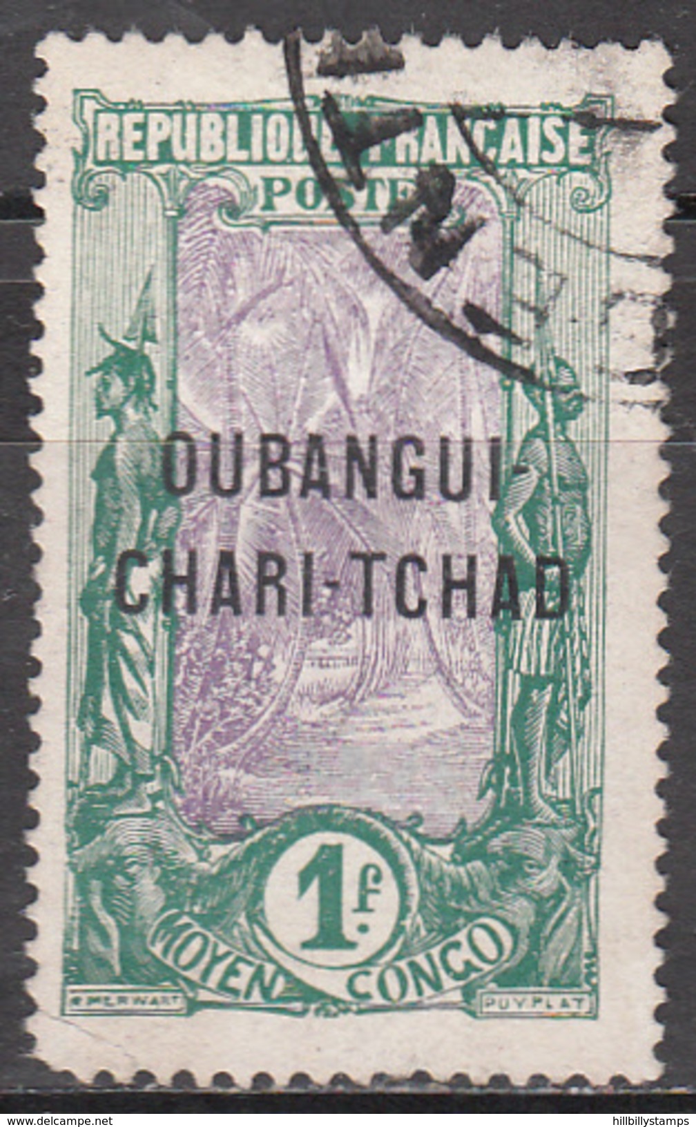 UBANGI-CHARI     SCOTT NO  20     USED         YEAR  1915 - Used Stamps