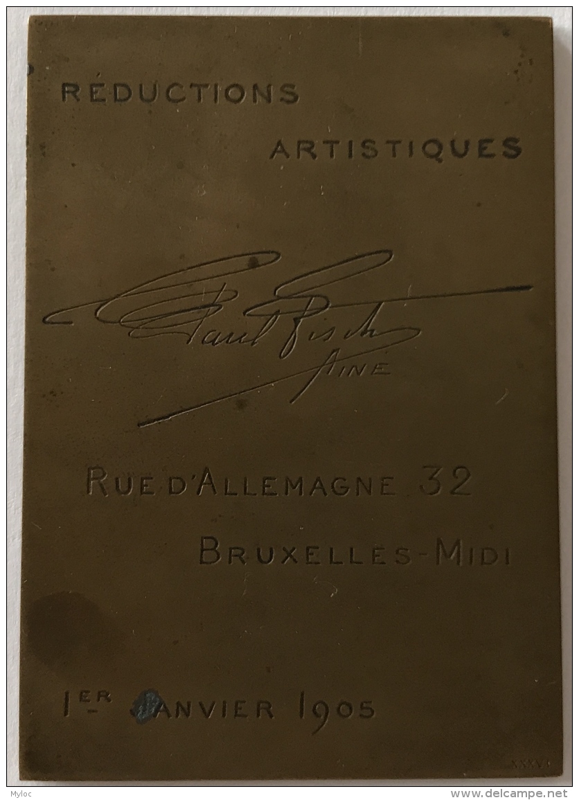 Médaille. Au Camarade Paul Fisch. Réductions Artistiques 1905. . 70mm X 50 Mm- 60 Gr. - Firma's