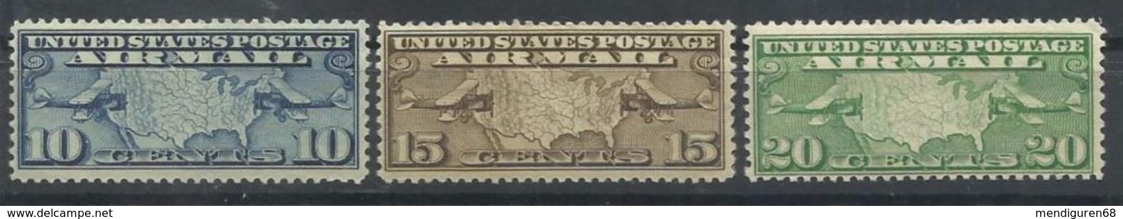 USA 1926-28 AIRMAIL MAPS Set  3v. MNH SC C7-C9 MI 300-02 SG PA7-9 YV A628-30 - 1b. 1918-1940 Ungebraucht